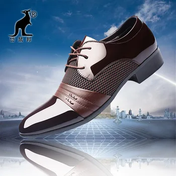 Лидер в продажбите; Мъжки модел обувки; сезон пролет-есен; Дишаща официалната обувки за Сватбени Партита; Мъжки бизнес обувки на плоска подметка