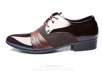 Лидер в продажбите; Мъжки модел обувки; сезон пролет-есен; Дишаща официалната обувки за Сватбени Партита; Мъжки бизнес обувки на плоска подметка Изображение 1