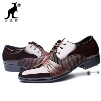Лидер в продажбите; Мъжки модел обувки; сезон пролет-есен; Дишаща официалната обувки за Сватбени Партита; Мъжки бизнес обувки на плоска подметка Изображение 3