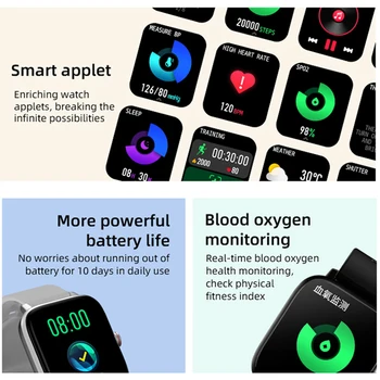 Смарт Дамски Часовници С Пълен Сензорен Екран Спортни Водоустойчив наблюдение на сърдечната честота, Фитнес Тракер, Bluetooth Предизвикателство Смарт Часовници за Мъже За Android и iOS Изображение 4