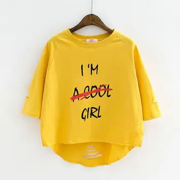 Тениска за момичета, Новата пролетно-есенен Детски дрехи, корейски вариант на детска topa Изображение 2