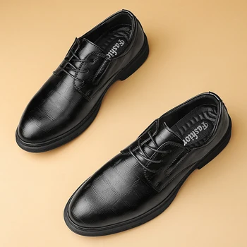Мъжки ежедневни обувки от естествена кожа, Марка \ удобен модел обувки, мъжки oxfords дантела, мъжки Модерни мокасини Homme, голям размер 48
