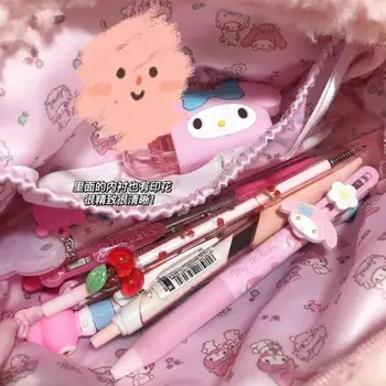 Kawaii Sanrio Cartoony Плюшено Молив Случай Сладък My Melody Чанта За Съхранение На Косметичка Голям Капацитет Коледни Креативни Подаръци За Рожден Ден Изображение 0