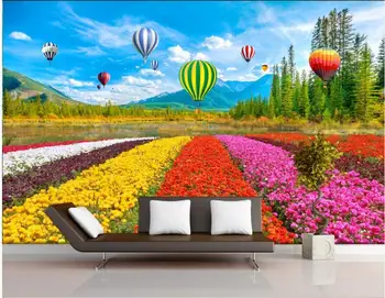 потребителски снимки на 3d тапети и Красиво цвете лале балон хол начало декор на 3d стенописи тапети за стени d 3