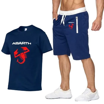 Мъжка тениска с Къс ръкав за Abarth с Логото на Автомобила, Лятна Мъжка Тениска в стил хип-хоп, Harajuku, висококачествени Памучни Тениски, панталони, костюми, Спортно Облекло M