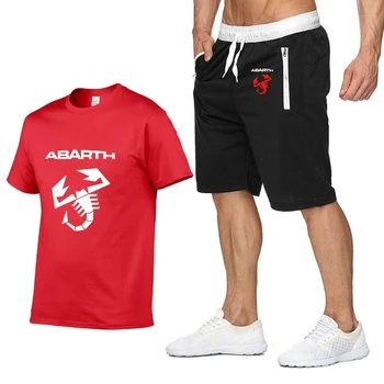 Мъжка тениска с Къс ръкав за Abarth с Логото на Автомобила, Лятна Мъжка Тениска в стил хип-хоп, Harajuku, висококачествени Памучни Тениски, панталони, костюми, Спортно Облекло M Изображение 1