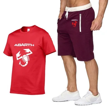 Мъжка тениска с Къс ръкав за Abarth с Логото на Автомобила, Лятна Мъжка Тениска в стил хип-хоп, Harajuku, висококачествени Памучни Тениски, панталони, костюми, Спортно Облекло M Изображение 2